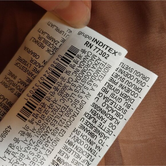 ZARA Brown Faux Leather Belted Long Trench Coat Sz M - Picture 10 of 14